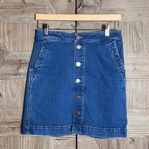 LOFT Women's Denim Mini Skirt Blue Size 4 Grunge Y2K